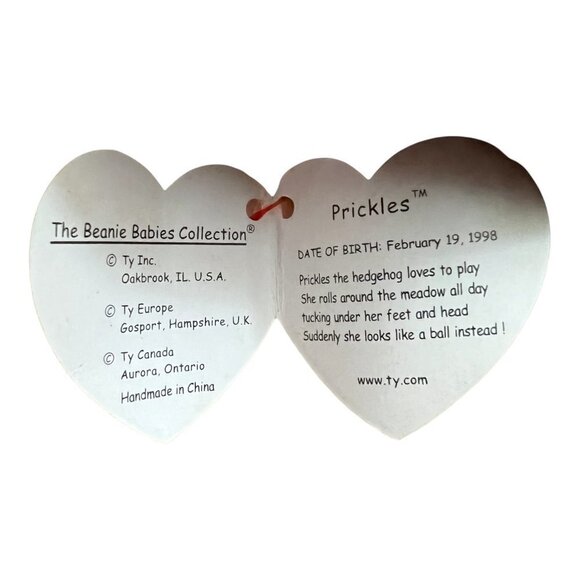 Ty Beanie Babies Prickles Hedgehog Plush‎ Soft Brown Adorable Stuffed Animal 7” - Picture 4 of 5